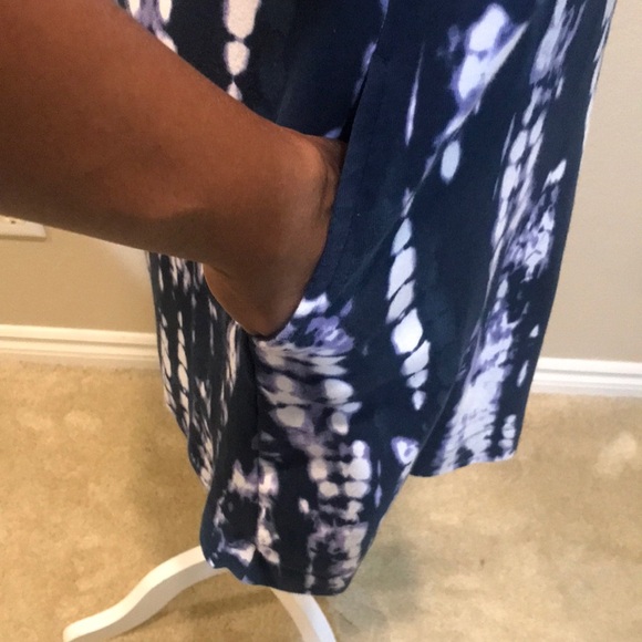 Ellen TRACY 94% Pima Cotton 6% Spandex Crew Neck Tee Shirt Dress Side Pockets-S - Picture 5 of 10